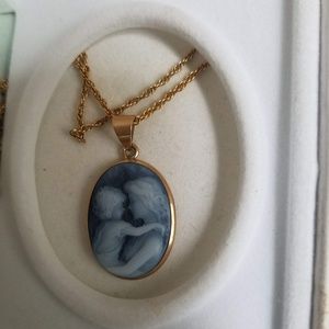 Everlasting Love Blue Agate Cameo